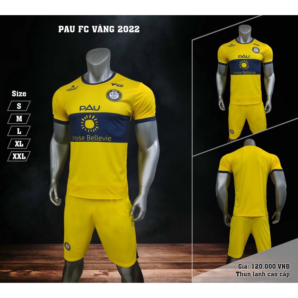 Bộ quần áo đá banh Pau FC vàng sân nhà 2023-JP