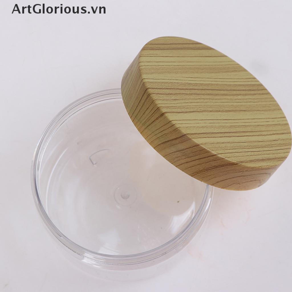 Hũ Rỗng Bằng Nhựa Giả Gỗ Có Nắp Đậy Đựng Đồ Tiện Dụng