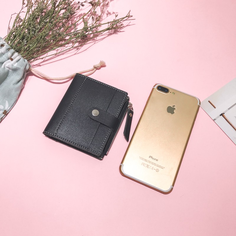 Ví Ngắn Mỏng Đựng Tiền Xu Có Khóa Kéo Dành Cho Nữ