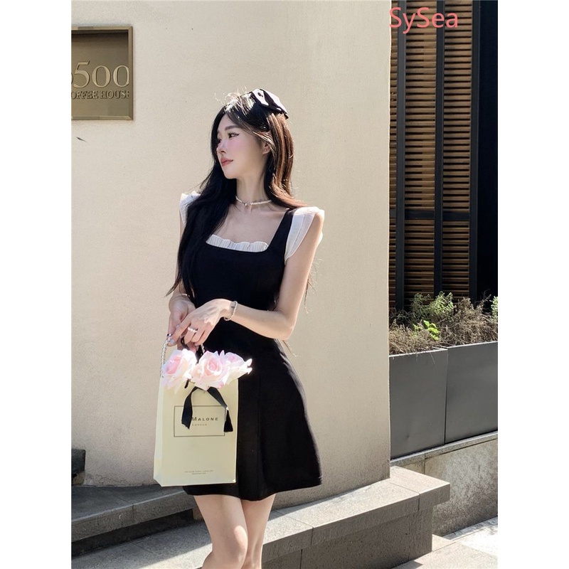 Đầm Hai Dây Phối Ren Thời Trang Mùa Hè Pháp Cho Nữ