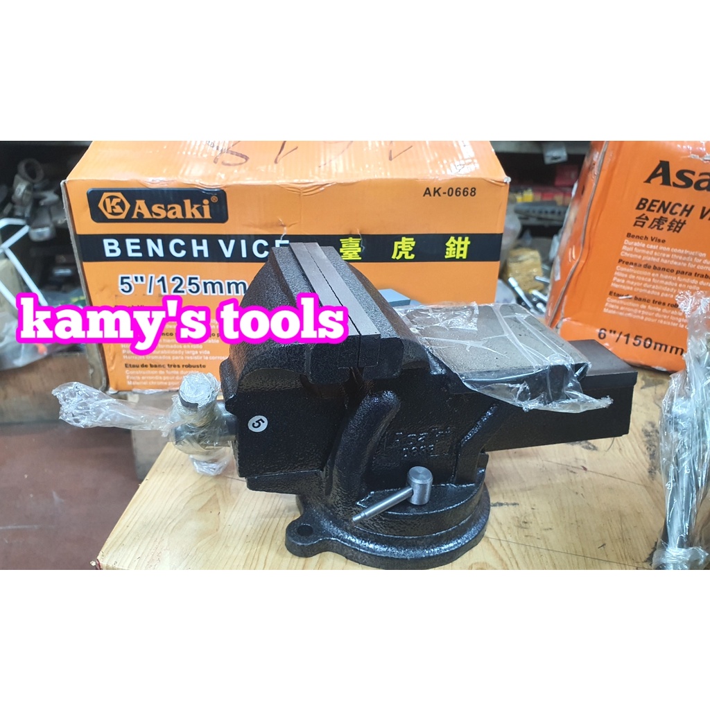 Ê tô bàn nguội xoay Asaki Ak-668 5 inch Ak-669 6 inch chính hãng chữ nỗi đổ khuôn không phải dán tem