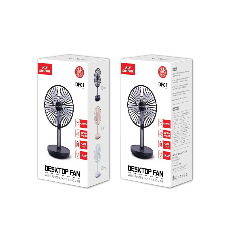 Quạt Để Bàn Thông Minh XIAOMI SOLOVE F5 desktop fan và quạt DRAPOW DF01 mini có đèn led cho văn phòng gia đình nhỏ gọn