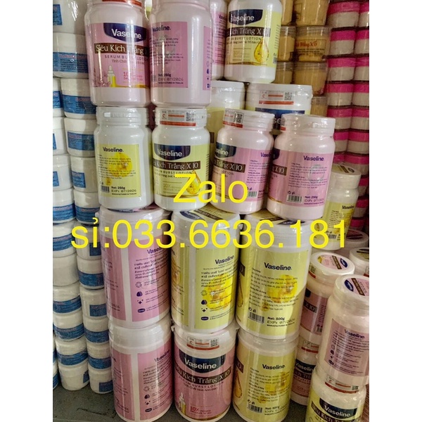 Kem siêu kích trắng x10 vaseline Thái Lan ngày và đêm hủ 250g và 500g
