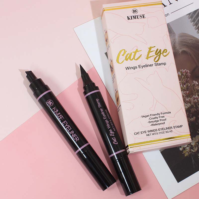 KIMUSE 2 Pcs Double-Ended Stamp Liquid Eyeliner Pencil Triple-cornered Seal Black Super Waterproof Cosmetic | BigBuy360 - bigbuy360.vn