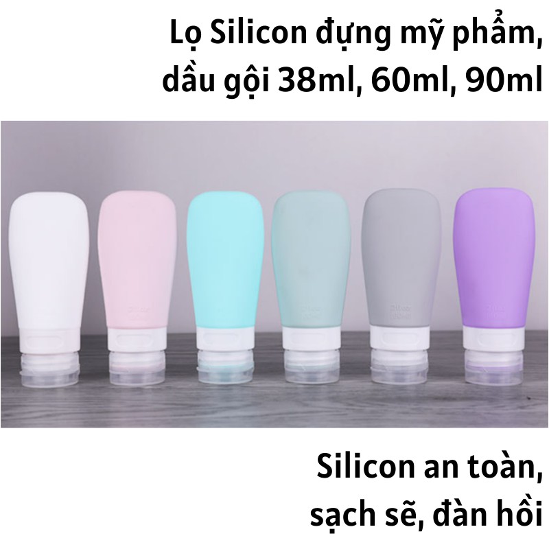 Lọ chiết mỹ phẩm dầu gội Silicon 38ml, 60ml, 90ml