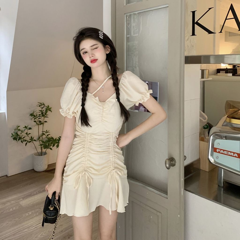 Đầm Ngắn Tay Lưng Cao Cỡ Lớn Phong Cách Mùa Hè Mới