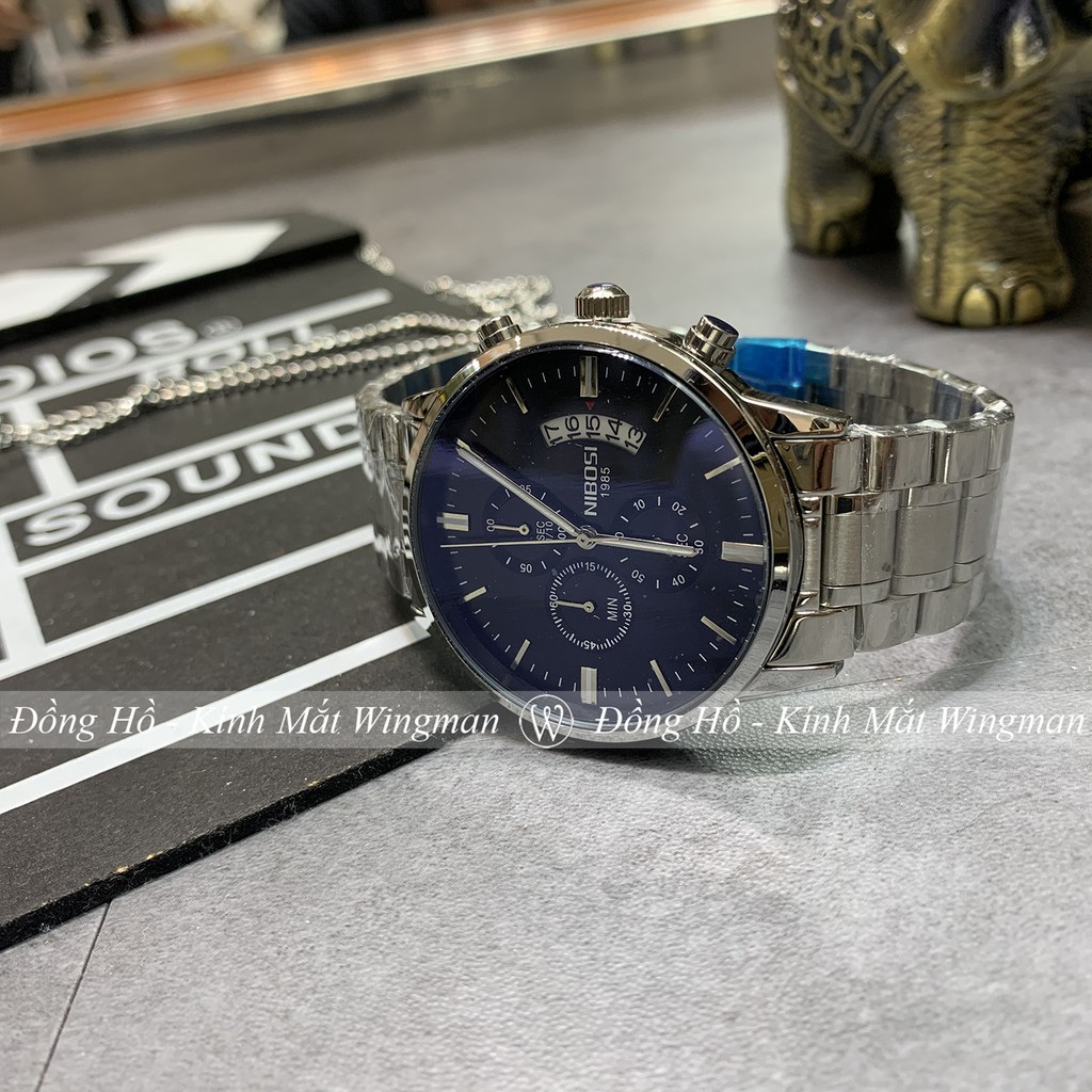 Đồng hồ nam NIBOSI 1985-2 dây thép không gỉ mạ vàng ánh kim, mặt kính chống xước, chống nước, bảo hành 3 năm | BigBuy360 - bigbuy360.vn