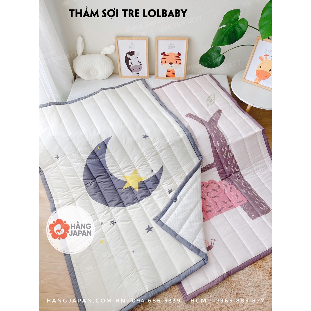 Thảm sợi tre LOLBABY 0,8m x 1m/1m*1.5m thương hiệu Hàn Quốc