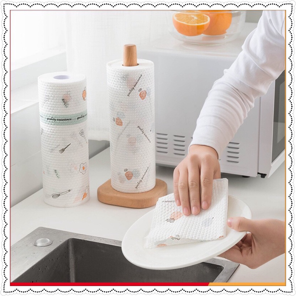 Khăn giấy lau bếp đa năng, lau tay cuộn trắng có thể giặt được và tái sử dụng