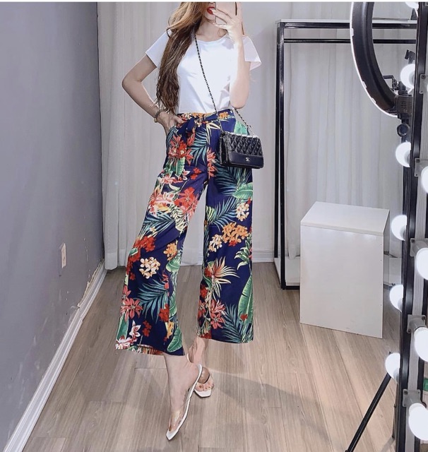 Quần ống rộng hoa lá siêu hot CEN FASHION