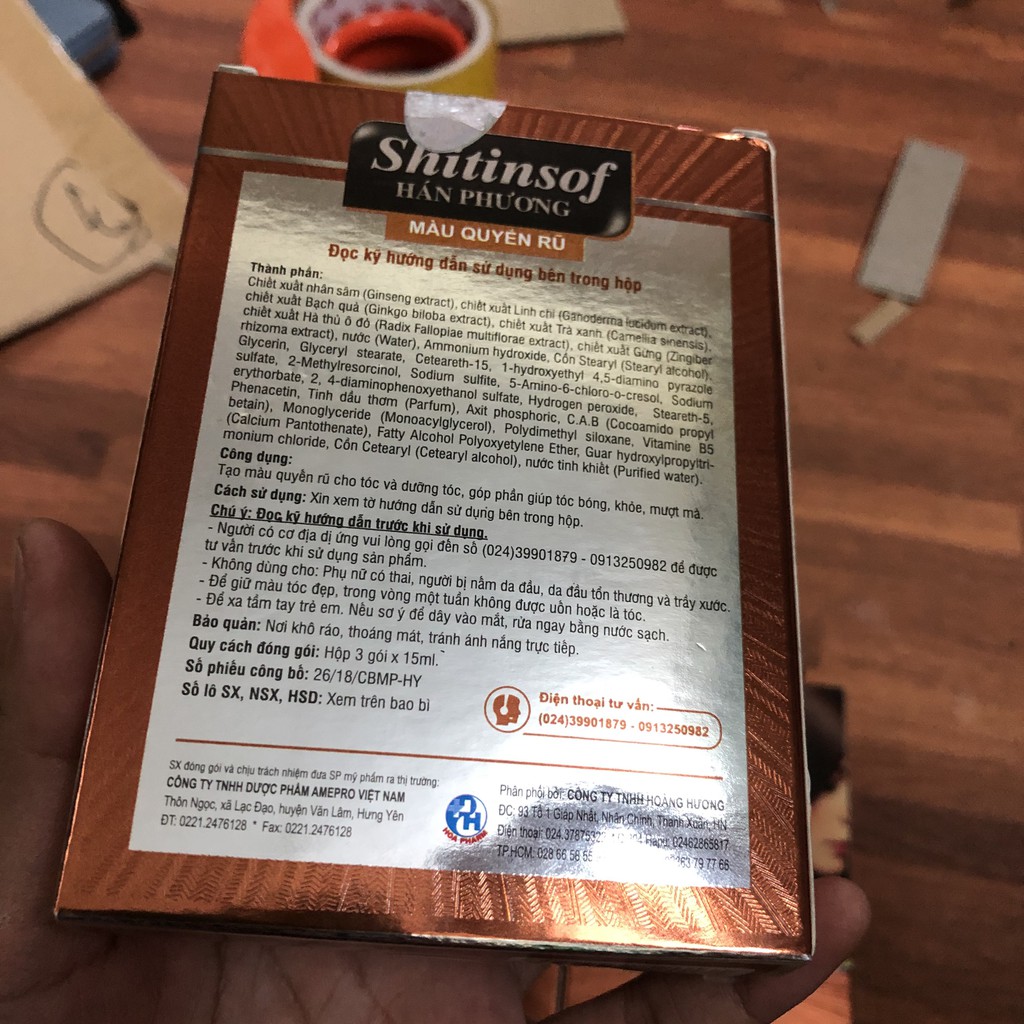 Nhuộm tóc Shitinsof màu nâu hạt dẻ