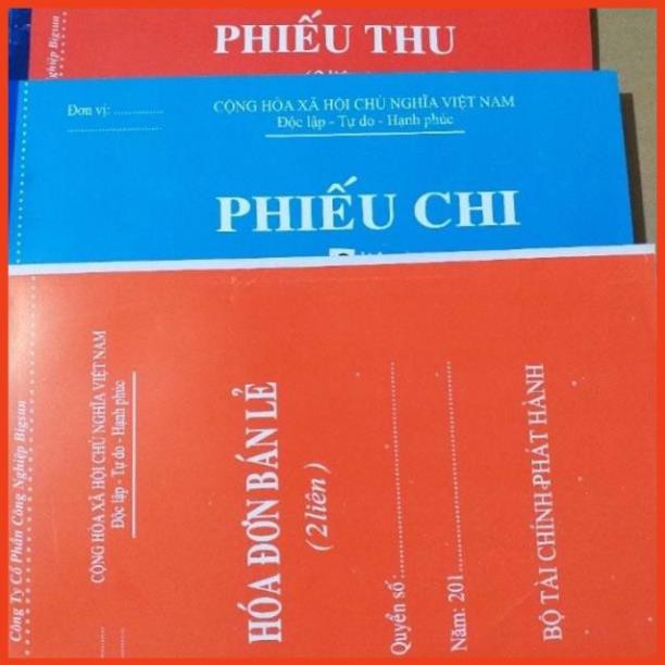 Phiếu thu, chị, hoá đơn 2 liên