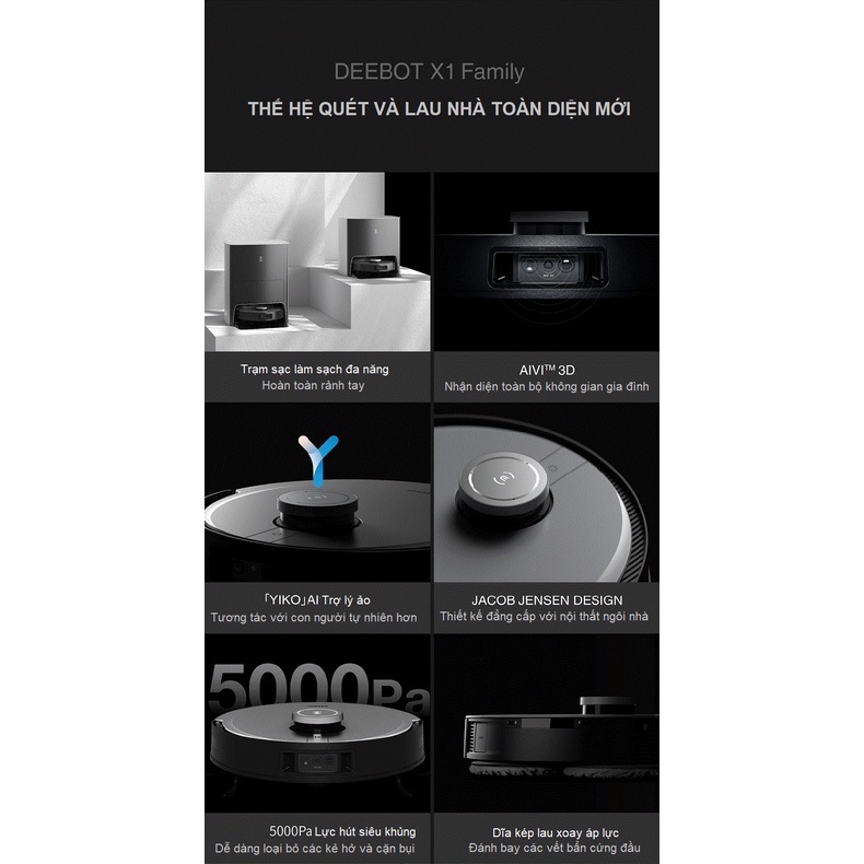 ROBOT hút bụi lau nhà Ecovacs Deebot X1 OMNI 2022 - PP Chính hãng mới 100%