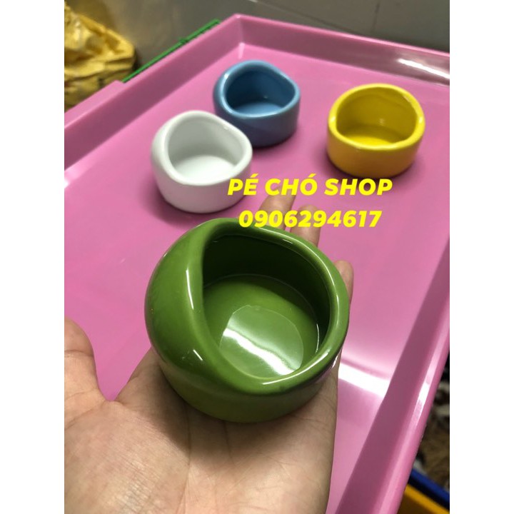 Chén SỨ nguyên chất mái vòm đựng thức ăn cho hamster,sóc,...