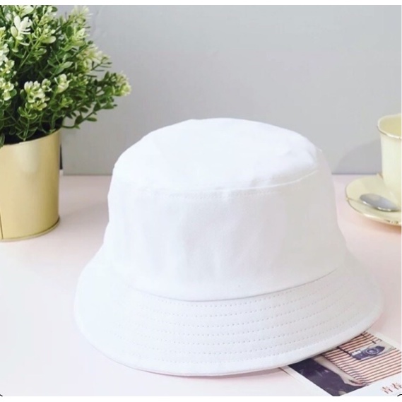 Mũ bucket trơn đen, trắng, nón tai bèo vành tròn phong cách GD form unisex nam nữ - B01