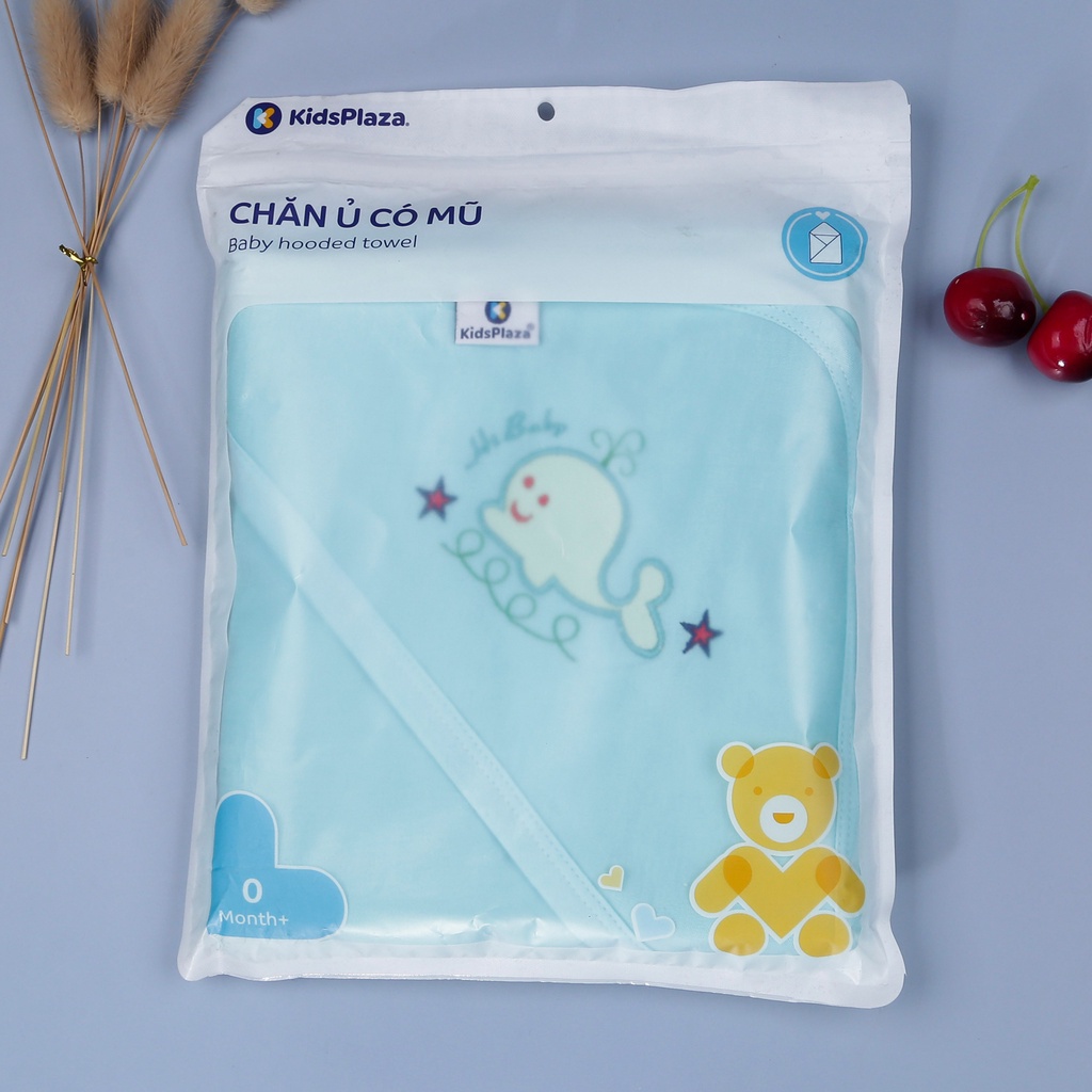 Chăn ủ có mũ thêu hình Kids Plaza 2 lớp TM21 (Giao màu ngẫu nhiên)