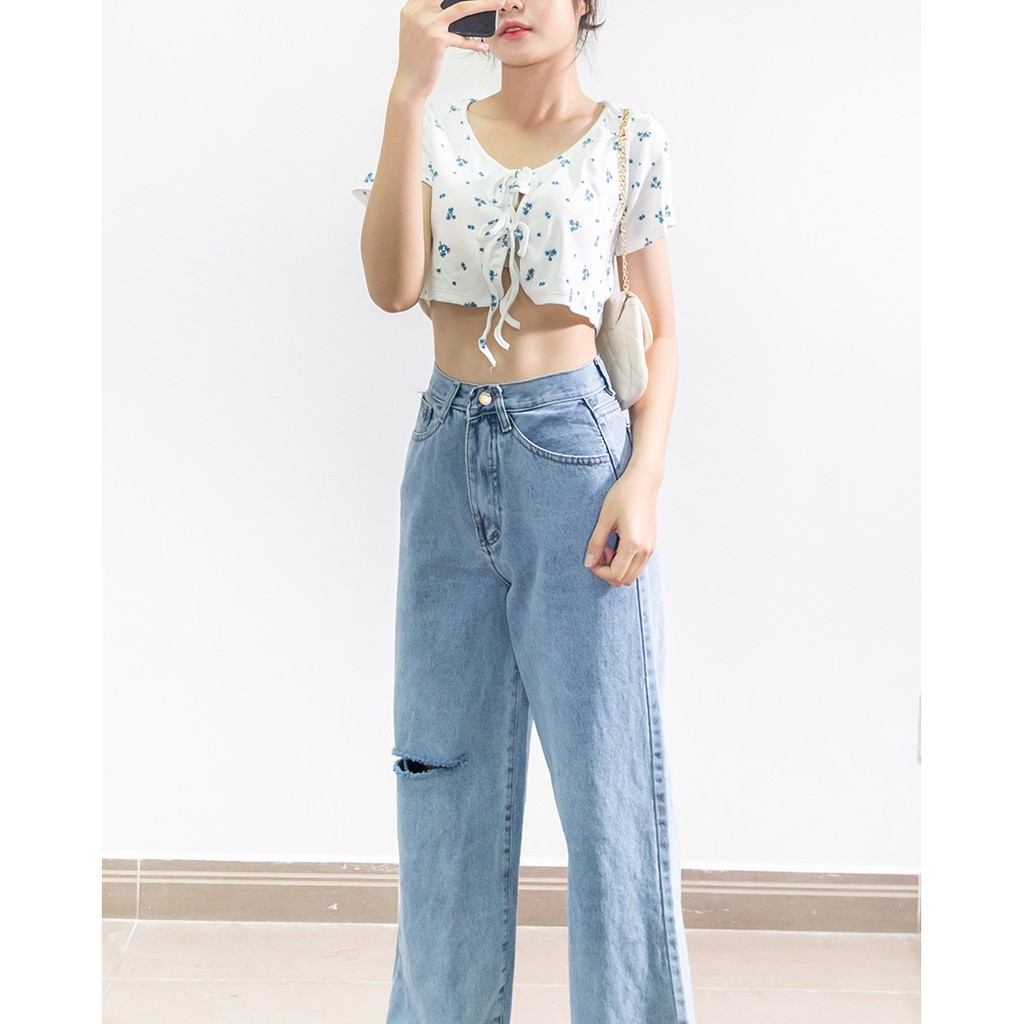 Áo Thun Gân Cột Nơ Trước - LEO's clothing ATg