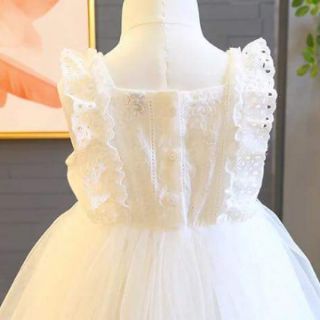 Váy trắng thô cho bé gái