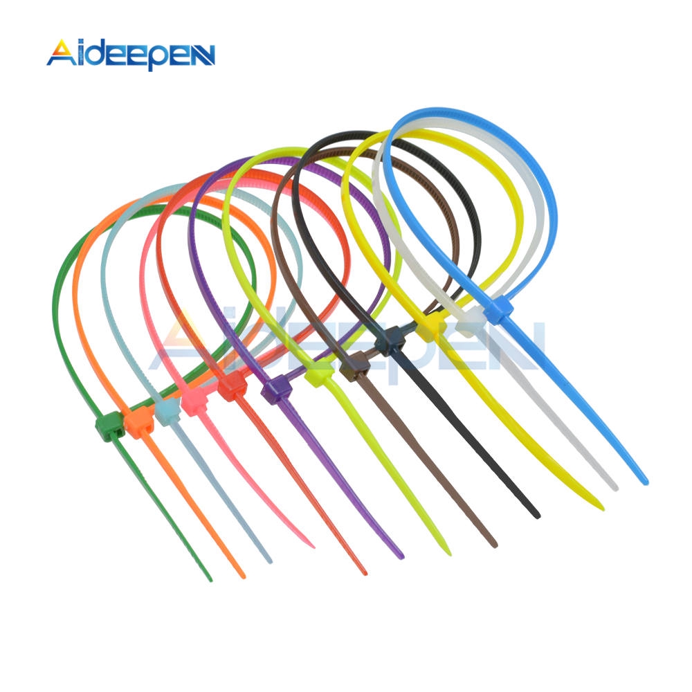 Set 100 dây rút nhựa nylon tự khóa 100mm/150mm/200mm có 10 màu đẹp mắt