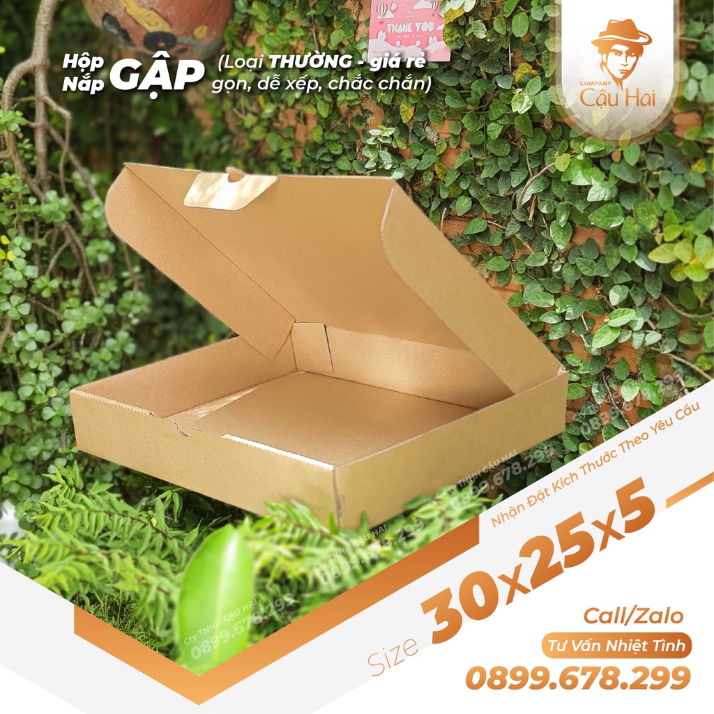Set 20 hộp carton nắp GẬP 30x25x5