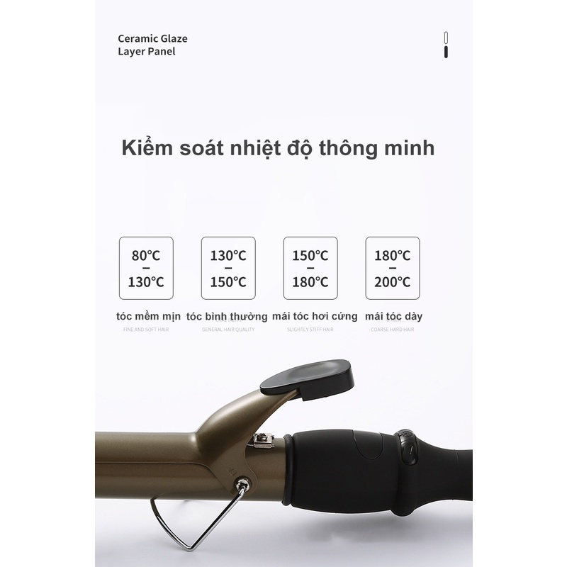 Máy Uốn Tóc Lược Điện Ceramic Magic Kích Thước 22 25 28 32mm Tạo Nhiều Kiểu Tóc, Nấc Điều chỉnh nhiệt độ - Barlow Store