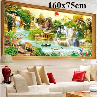 Tranh thêu chữ thập phong cảnh thêu kín MN0153 MN0154 MN0155