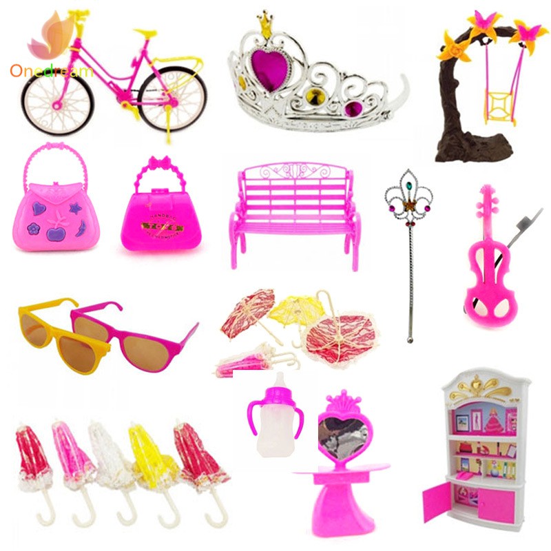 Bộ mô hình đồ chơi búp bê Barbie 55 món dễ thương