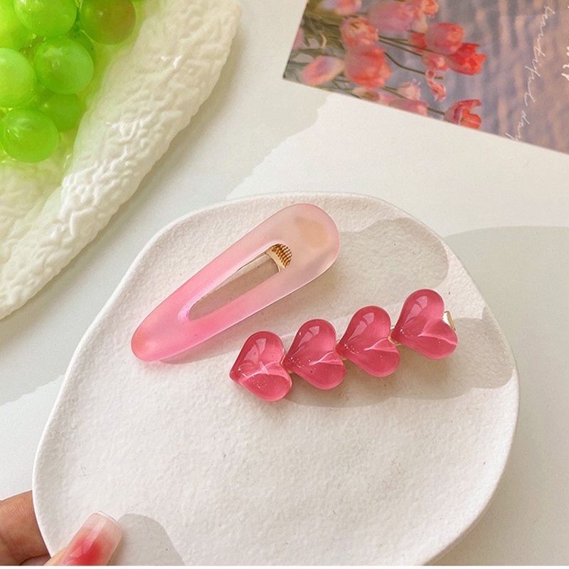 Kẹp Tóc Mái Bên Hình Trái Tim Ngọt Ngào Dễ Thương Thời Trang Mùa Hè