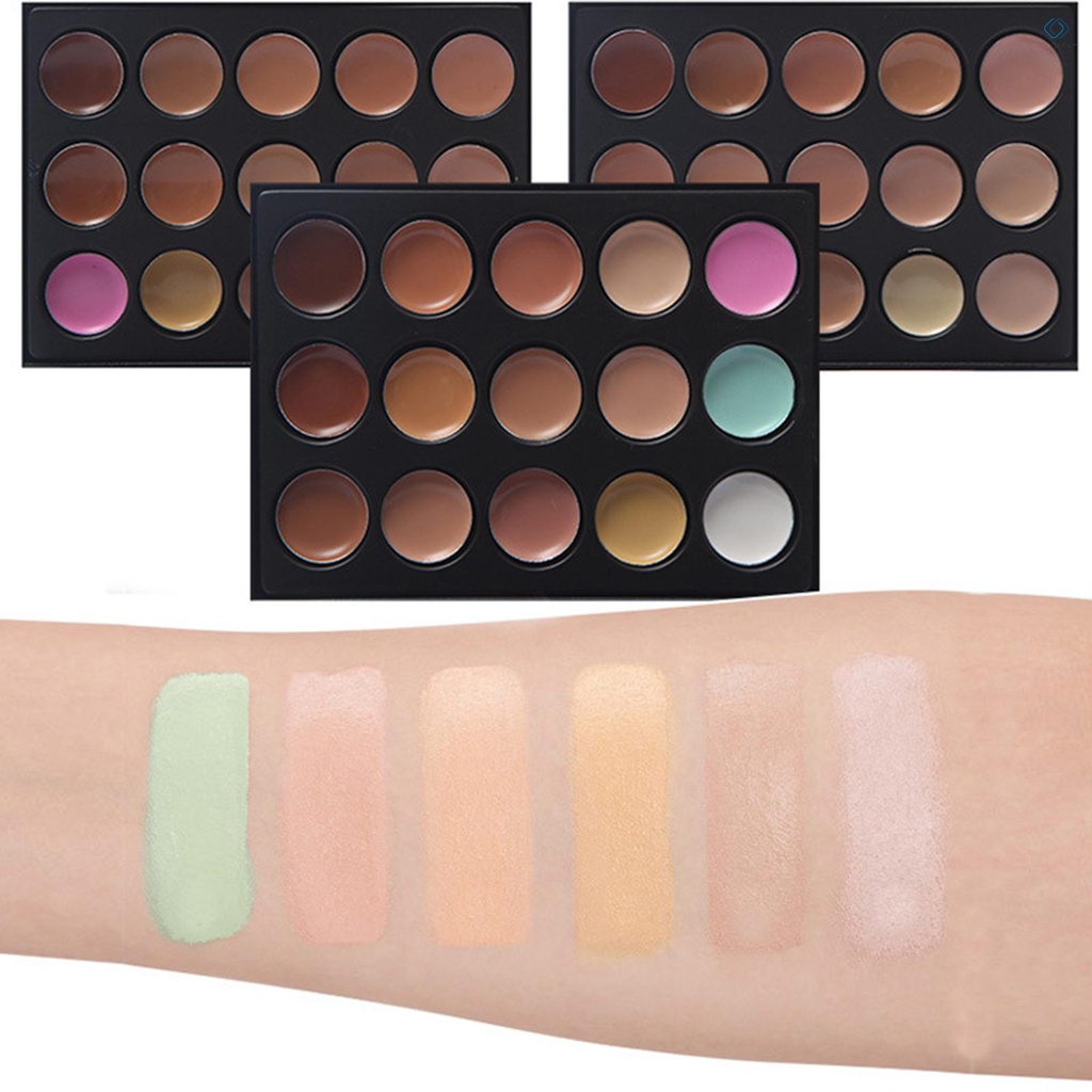 Bảng kem che khuyết điểm 15 màu kèm cọ trang điểm
 | BigBuy360 - bigbuy360.vn