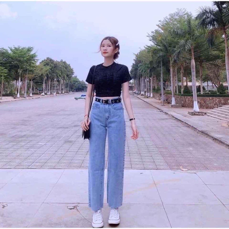 [Mã FAMAYWA giảm 10K đơn 50K] [Rẻ Vô Địch Áo Thun Croptop Nhũ Đen Unisex Nữ Uzzlang (ảnh thật) | BigBuy360 - bigbuy360.vn