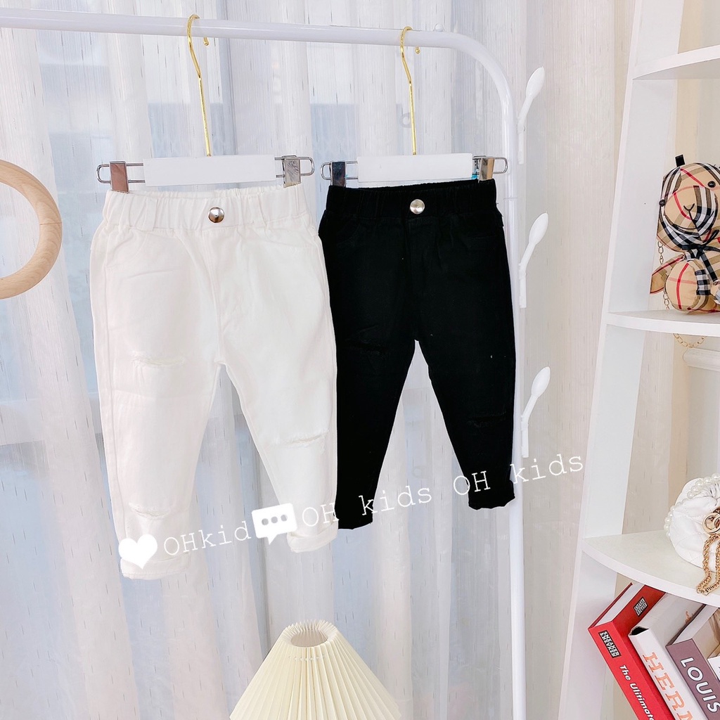 Quần kaki rách phong cách Hàn Quốc  cho bé trai /bé gái QTE01