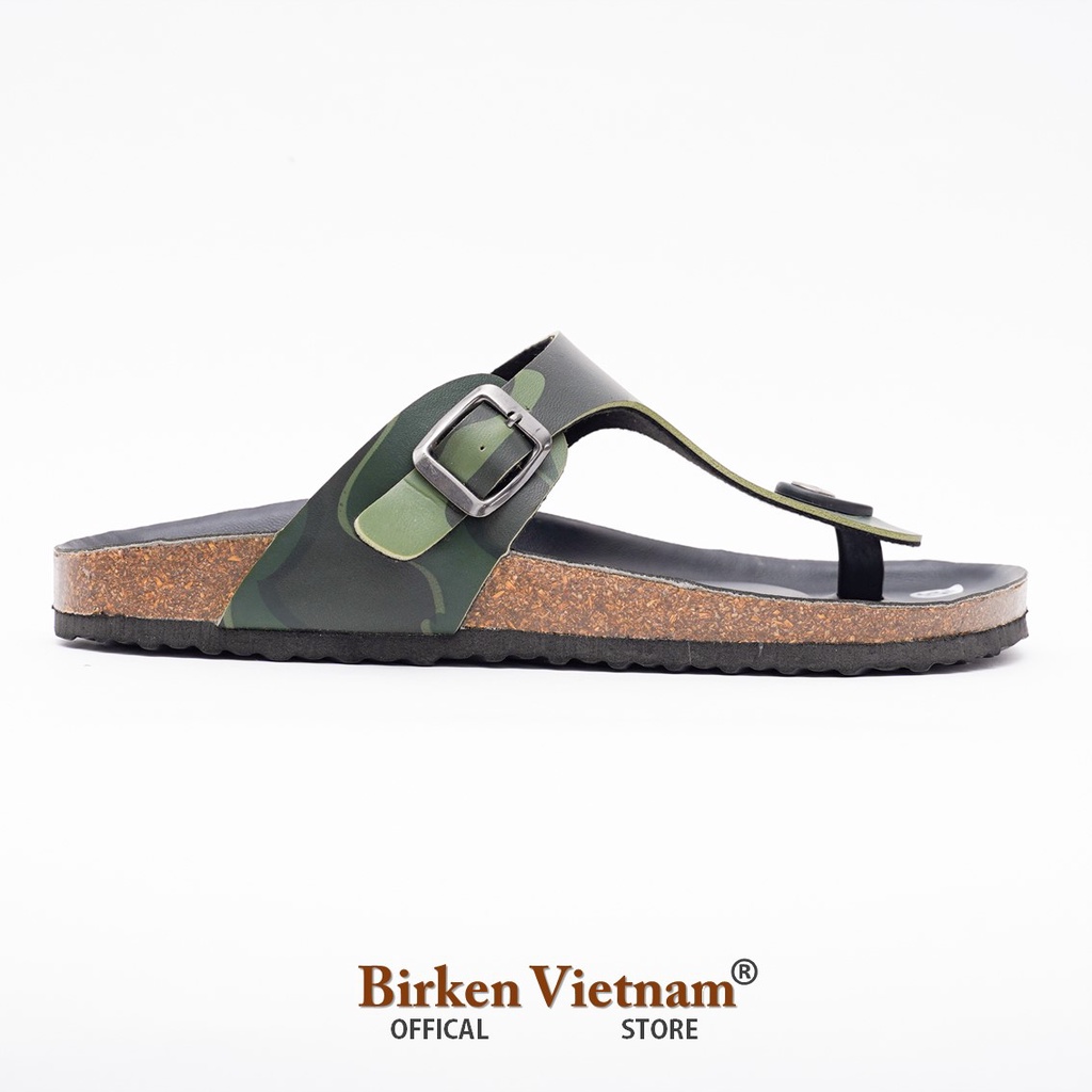 Mã R07 DÉP ĐẾ TRẤU Da PU Camo Rằn Ri Quai Tách Ngón Unisex Birken Vietnam Bioline