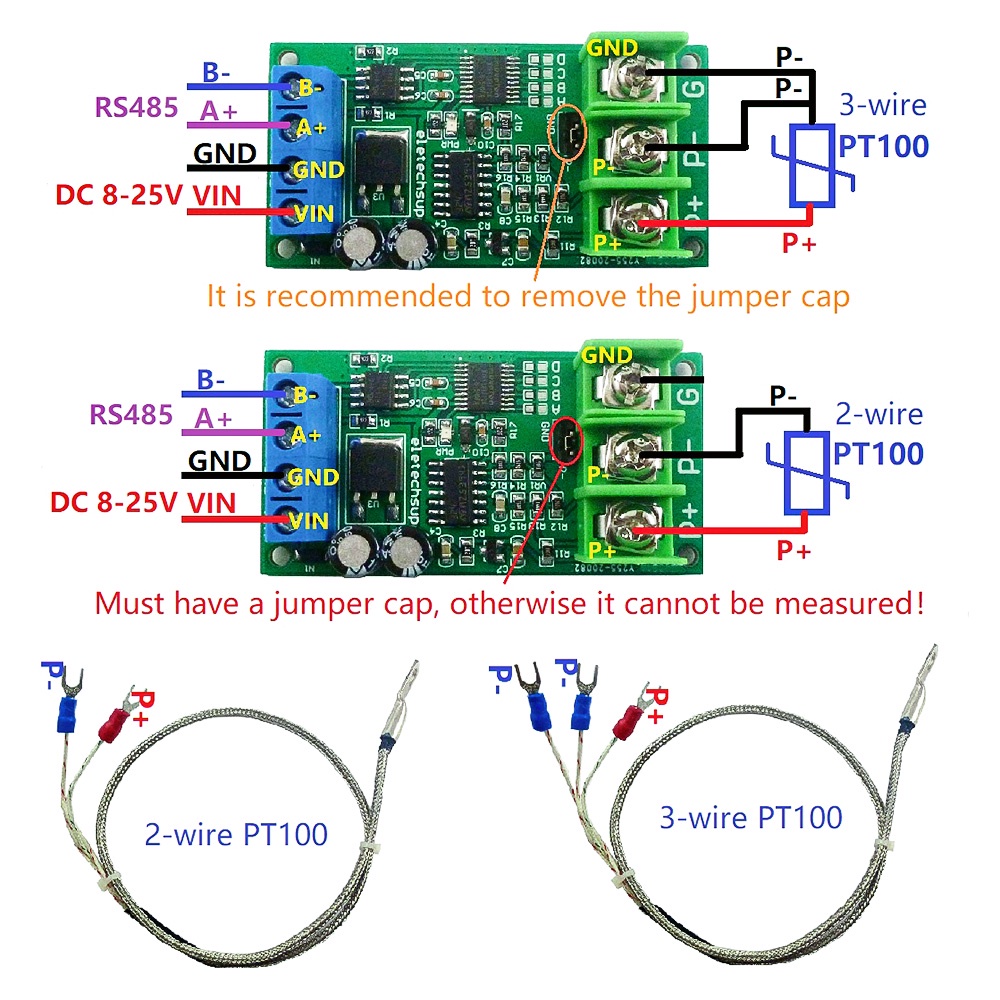 Bộ điều chỉnh nhiệt độ Pcbfun PT100 RTD RS485 Modbus