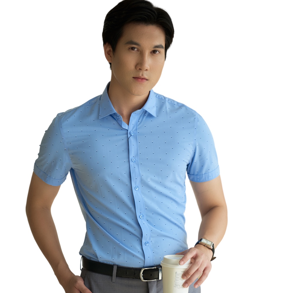Sơ Mi Nam Ngắn Tay Dáng Ôm Thoáng Mát Thấm Hút Mồ Hôi DGCs - SASNBA49M