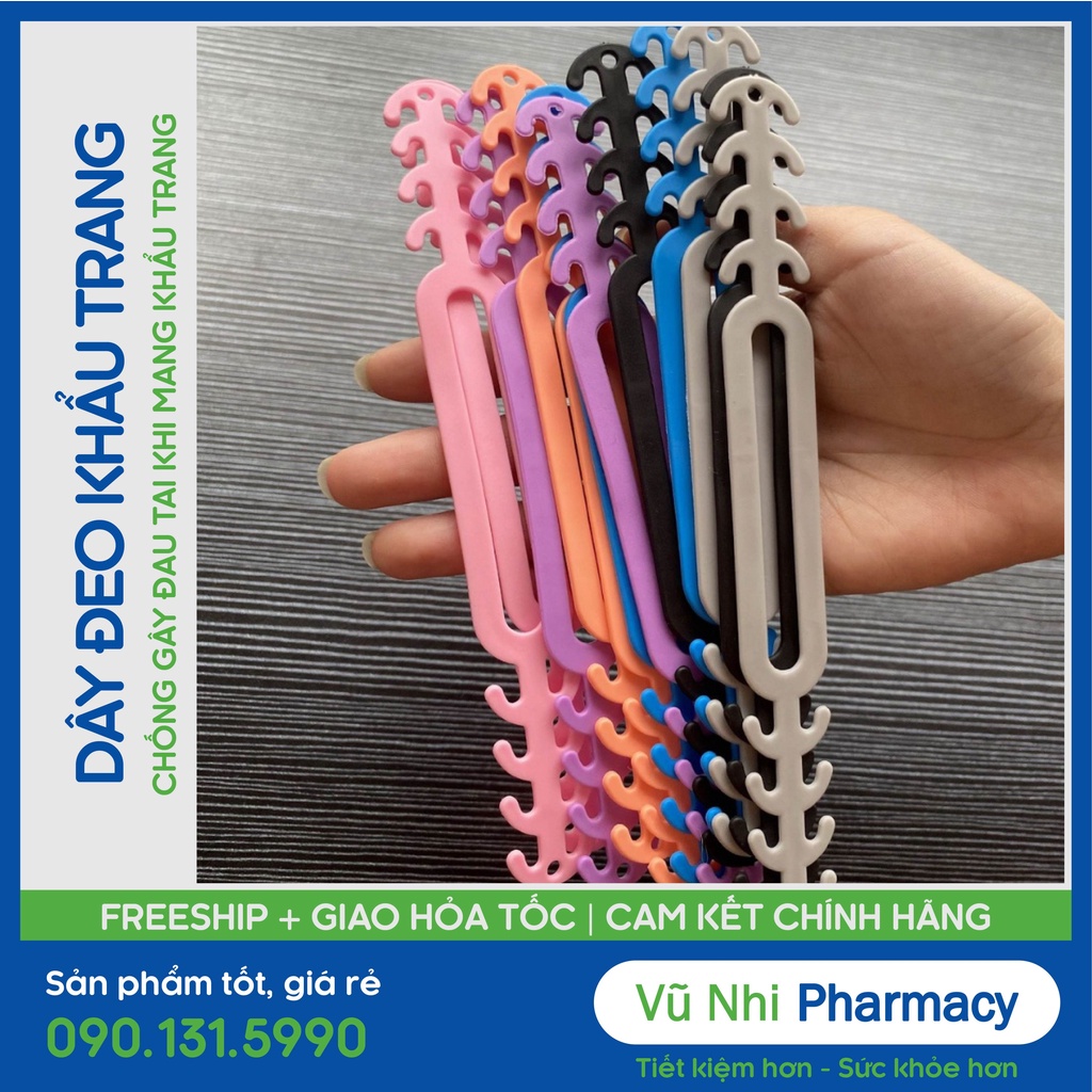 Dây Đeo Khẩu Trang Chống Đau Tai [Hỏa Tốc 30P] - Quai Gài Khẩu Trang - Silicone Mềm Không Hằn Da