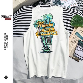 Áo thun lạnh ba lỗ nam đi biển, Áo sát nách họa tiết cây dừa Oversize Tanktop Hàn Quốc co giãn RevoltClothes21/ss TT04