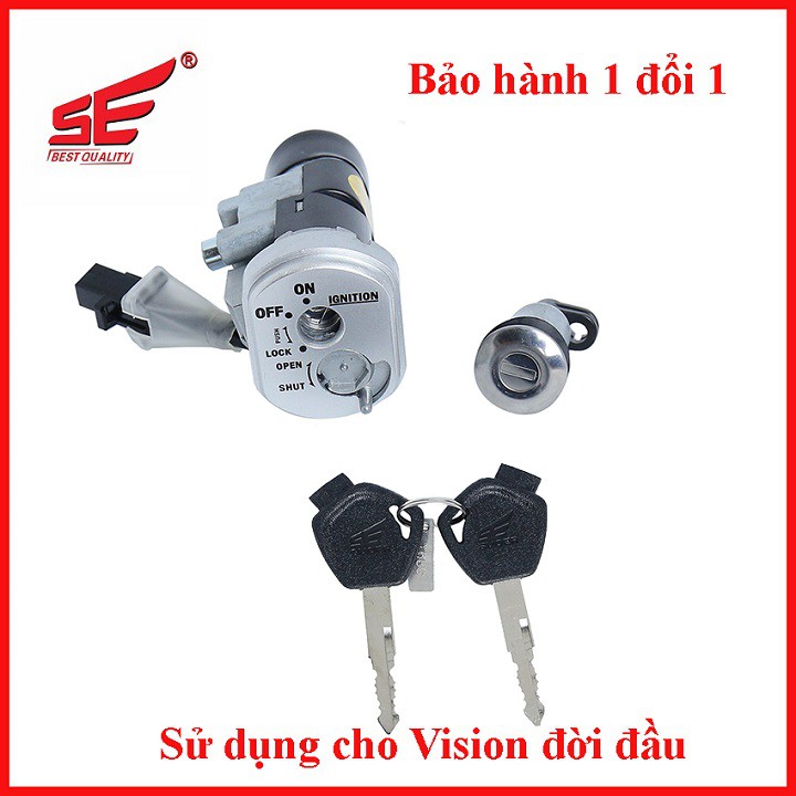 Khóa Xe Máy ❤️𝑭𝑹𝑬𝑬𝑺𝑯𝑰𝑷❤️ Ổ Khóa Xe Vision Đời Đầu 2 Cạnh Khóa Chất Lượng Cao Bảo Hành 6 Tháng