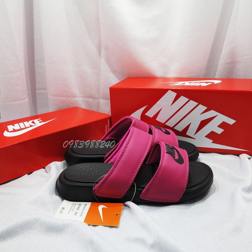 Dép Nike Nk + hộp Nike + freeship + hàng VNXK loại 1.1 hai quai ngang nam nữ đầy đủ tem, mác, lót dày, tem in nhiệt.