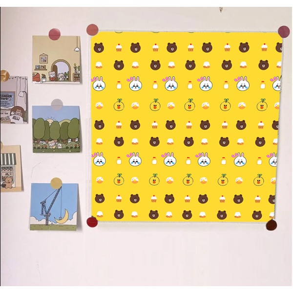 Tranh vải treo tường ba anh em gấu TVTT5 capoo bare bear molang gấu brown khủng long