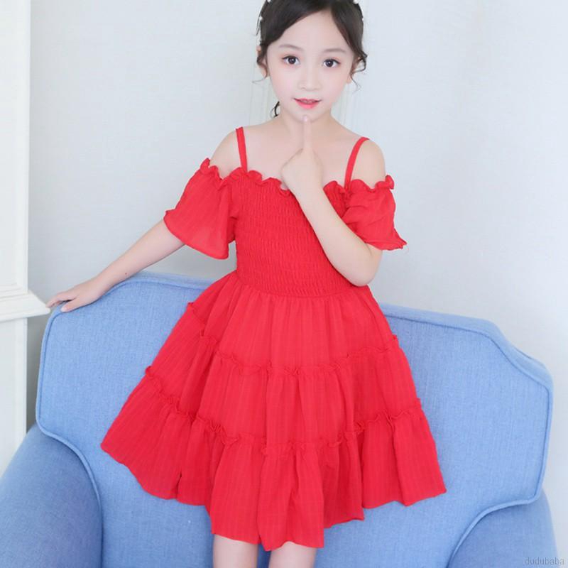 Đầm công chúa trễ vai dễ thương dành cho bé gái