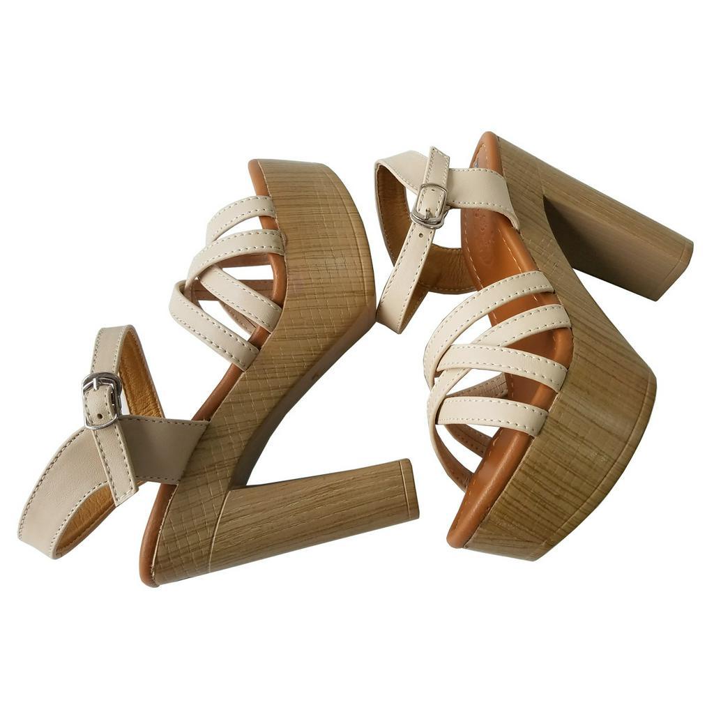 Giày Sandal Cao Gót Nữ BIGBEN Da Bò Thật Cao 12 Phân GCG114