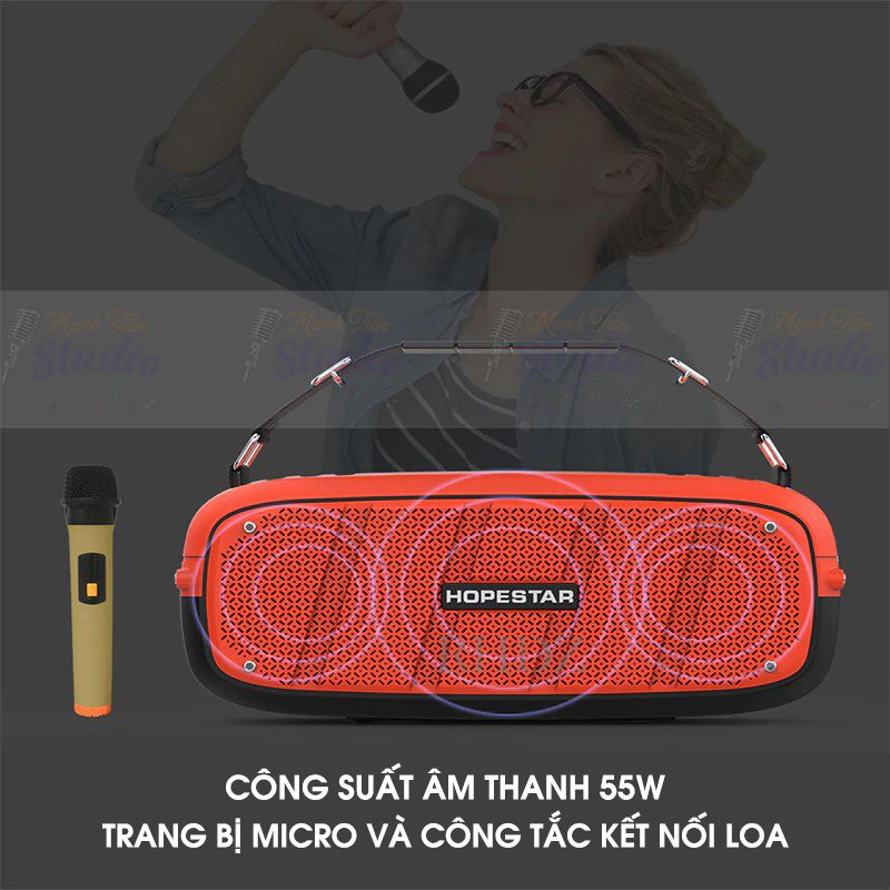 HOPESTAR-A20 Di Động Loa Bluetooth 55W Super Bass Stereo Loa Siêu Trầm Nghe Nhạc Âm Thanh Boombox có tặng kèm micro
