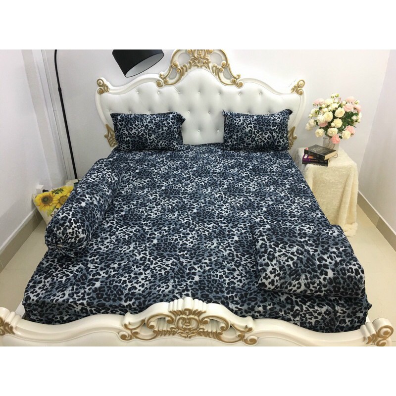 Bộ drap thun❤️FREESHIP❤️ga thun lạnh Hàn Quốc mẫu da báo(1 ga, 3 vỏ gối) | BigBuy360 - bigbuy360.vn