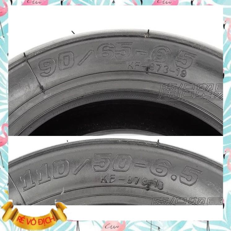 Lốp đặc không ruột vỏ trơn xe moto mini 50cc  vỏ trước 90/65-6.5 vỏ sau 110/50-6.5 loại xịn tặng chân van SH