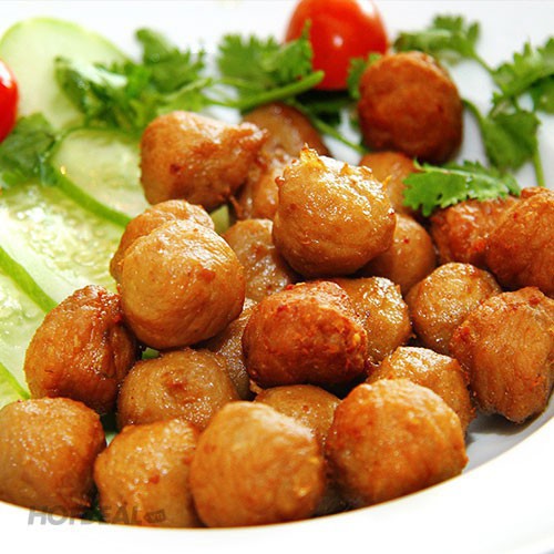 Bò viên chiên Lacusina , bò viên loại 1 - viên thơm mùi bò, dai vừa, chiên lên không teo 500gram