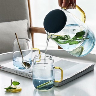 Bộ bình cốc uống nước thuỷ tinh Borisilicate