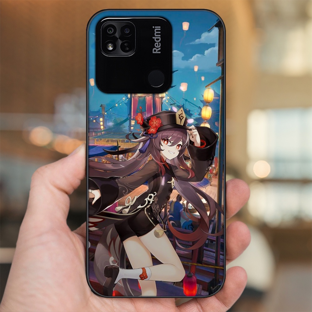 Ốp lưng Xiaomi Redmi 10A viền đen in hình Hutao Genshin Impact