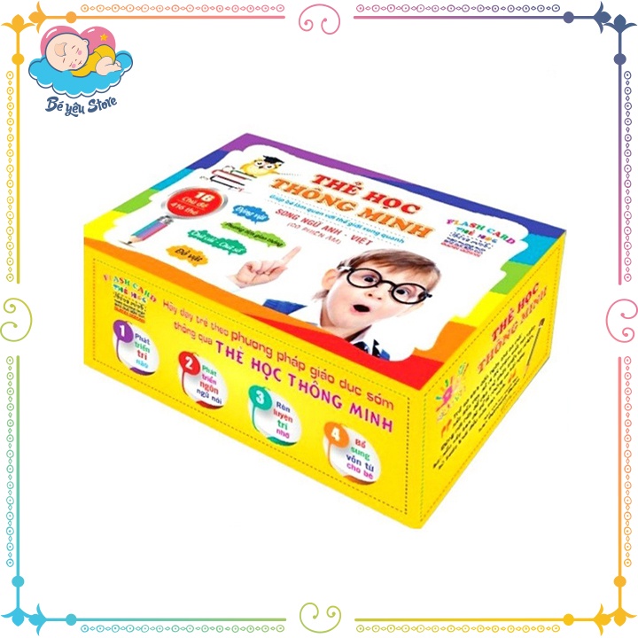 Bộ thẻ học thông minh 16 chủ đề tiếng Anh tiếng Việt giúp bé vừa học vừa chơi