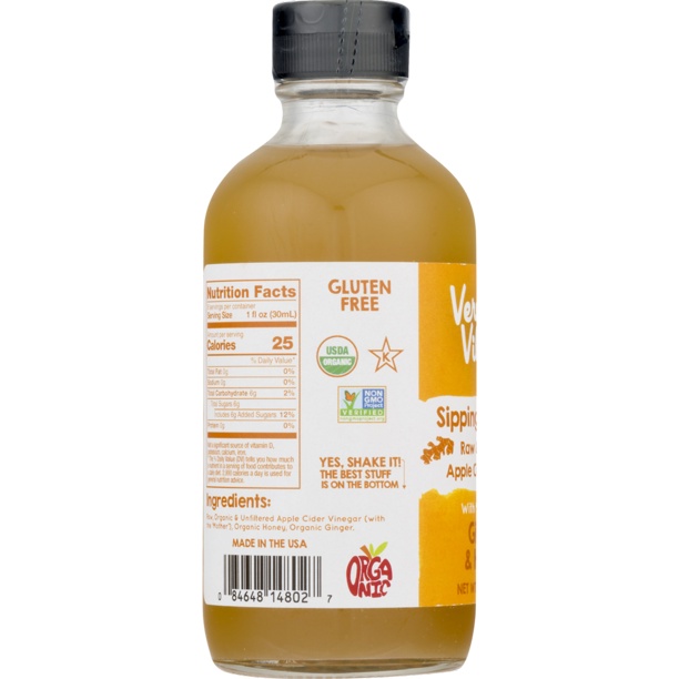 GIẤM TÁO - GỪNG - MẬT ONG ORGANIC Vermont Village Apple Cider Vinegar, Ginger &amp; Honey, 236ml (8oz)