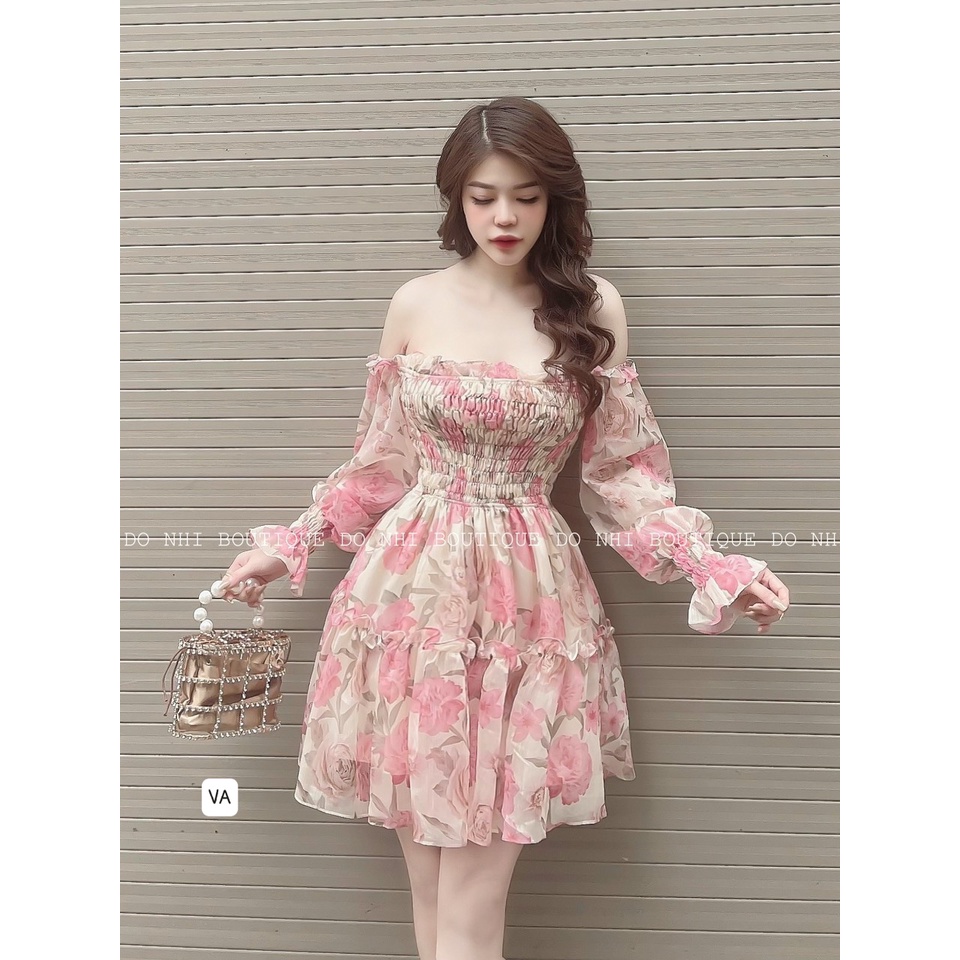 Váy Hoa Bệt Vai Sexy Nữ Tay Bồng Kiểu Dáng Hàn Quốc Hàng Loại 1 | BigBuy360 - bigbuy360.vn